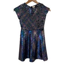 Zara Kids Black Sequin Mesh Top, Size 8-9 (130cm)
