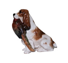Porcelain Cocker Spaniel Figurine with Pheasant in Mouth
