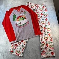 Star Wars The Mandalorian Grogu Baby Yoda Christmas Fleece Pajama Pants