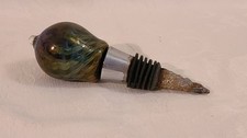 Hand-Blown Glass Wine Bottle Stoppers with Cork Bases, Set of 2 — listing 3