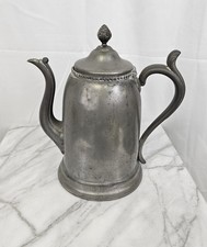 Antique Pewter Gooseneck Coffee Pot with Hinged Lid and Finial — listing 2
