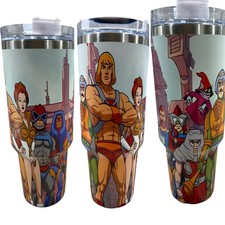 Purple Insulated Stainless Steel Tumbler with Handle and Straw, 1100ml — listing 6