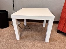 IKEA Lack Red Side Table with Two Pine Children's Stools — listing 6
