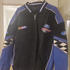 Vintage Essex Ford Racing NASCAR Embroidered Bomber Jacket, Size XXL, Blue/Black/Red — listing 5