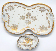 Antique Limoges Hand-Painted Porcelain Dresser Tray with Water Lily Motif — listing 2