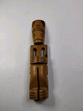 Hand-Carved Tribal Wood Figural Sculpture, Seated Figure with Two Animal/Ancestor Figures — listing 3