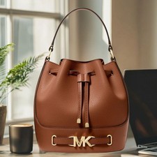 Michael Kors Reed Belted Pebbled Leather Tote in Pink, listing 2