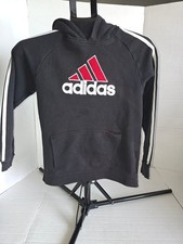 adidas Youth Big Logo Pullover Hoodie, Black, Size L (14/16)