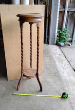 Antique Tiger Oak Tall Chest of Drawers with Carved Crest — listing 5