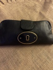 Fossil Tan Leather Flap Clutch Wallet with Key Plate Turnlock, listing 4