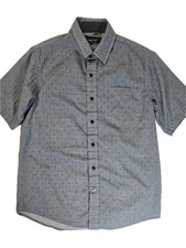 Coastal Men's Short-Sleeve Chambray Button-Up Shirt with Micro Dot Print, Size XXL — listing 2