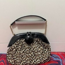 Liz Claiborne Leopard Print & Black Nylon Crossbody Messenger Bag — listing 3