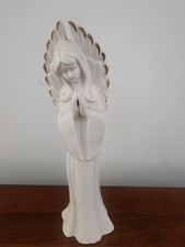 Praying Angel Figurine with Floral Trim and Feathered Wings — listing 6
