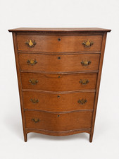 Vintage Colonial Style Solid Pine Long Dresser with Brass Batwing Hardware — listing 2