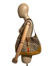 Gucci Jackie Piston-Lock Flap Shoulder Bag in Black GG Canvas — listing 5