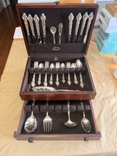 International Deep Silver Silverplate Sugar Shell Spoon with Ornate Scroll and Floral Handle — listing 2