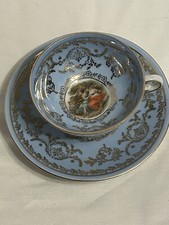 Bremer Schmidt demitasse Bremer & Schmidt Cobalt Blue & Gold Cameo Demitasse Cup & Saucer