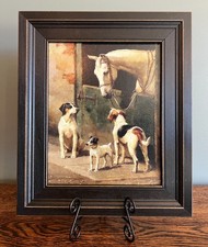 equestrian prints framed Pair of Framed Equestrian Prints in Double Matted Wood Frame — listing 4