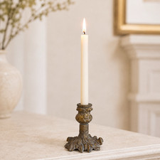 Ornate Metal Pedestal Candle Holder with Tulip-Form Cup — listing 4