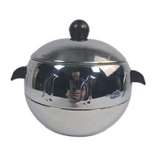 West Bend Penguin Hot & Cold Server / Ice Bucket, Chrome with Bakelite Handles