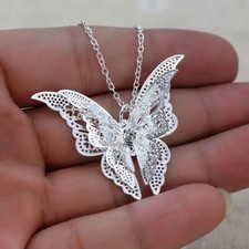 Layered Gold-Tone Graduated Butterfly Pendant Necklace Set — listing 4