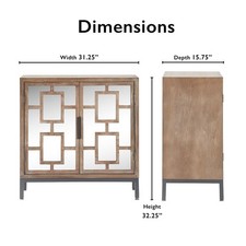 White Mirrored 2-Door Accent Cabinet with Circle Lattice Overlay — listing 5