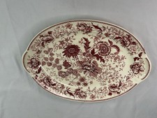 Taylor Smith & Taylor Center Bouquet Red Oval Platter and Covered Sugar Bowl — listing 3