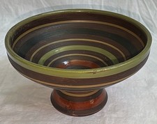 Italian Handmade Ceramic Bowl with Twisted Rope Handles and Colorful Textured Glaze — listing 6
