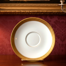 Antique Gold-Encrusted Porcelain Creamer and Saucer, Silesia & Limoges France — listing 2