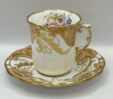 Hammersley & Co Bone China Tea Cup and Saucer with Mint Green Interior and Hand-Painted Floral Chintz — listing 4