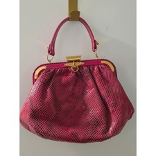 Vintage Cobalt Blue Snakeskin-Embossed Frame Clutch with Crossbody Strap, listing 4
