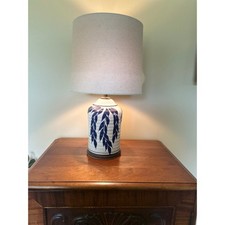 Studio Pottery Hand-Thrown Ceramic Table Lamp with Pleated Shade — listing 5