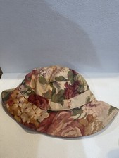 Round Fabric-Covered Decorative Hat Box with Floral Tapestry and Green Ribbon Bow — listing 6