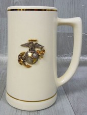 USMC Marines "The Few. The Proud." Ceramic Stein Coffee Mug, Navy Blue with Red Stripes and EGA Emblem — listing 5