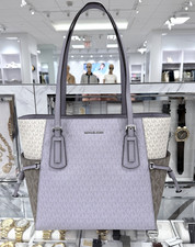 Michael Kors Cynthia Signature Tote with Pink Chain-Link Straps, listing 6