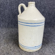 Antique Stoneware Whiskey Jug with Bristol Glaze and Brown Albany Shoulder — listing 4
