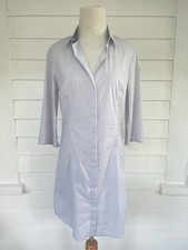 Jil Sander Black Rayon Long-Sleeve Midi Shirt Dress with Ruffle Bib, Size 32 — listing 6