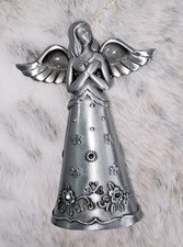 Pewter Angel Figurine with Gold-Tone Wings Holding Heart — listing 6
