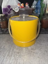 Vintage 1960s-70s Mod Floral Fabric-Covered Ice Bucket with Swing Handle and Lucite Lid — listing 2