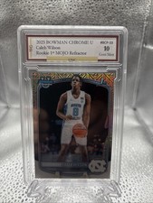 Caleb Wilson 2024-25 Bowman Chrome University Prospects Mojo Refractor 1st Bowman UNC, listing 2