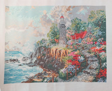 Finished Cross-Stitch Sampler "Be It Ever So Humble There's No Place Like Home" Fireplace Scene — listing 4