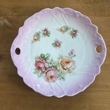 Antique German Porcelain Handled Cake Plate with Water Lilies — listing 6