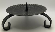 Set of Wrought Iron Twisted-Stem Floor Candlesticks with Star Base — listing 5