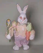 Standing Easter Rabbit Figure with Basket on Back, Composition/Papier-mâché Style Candy Container Other maker's mark — listing 2