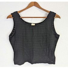 Cache Black & Blush Pink Cage-Trim Cropped V-Neck Top — listing 6