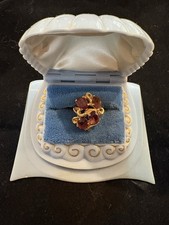 Antique Style Four-Stone Round Cut Ring in Yellow Gold-Tone Setting — listing 6