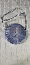 Cinderella Clock Round Crossbody Bag with Glass Slipper and Roman Numeral Design — listing 2