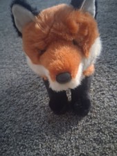 Plush Red Fox Stuffed Animal with Bushy Tail and Black Paws