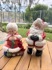 Large Santa & Mrs. Claus Figurine on Wood-Look Base — listing 4