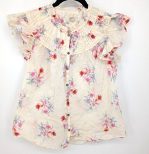 Rebecca Taylor LA VIE Floral Print Short Sleeve Blouse — listing 4